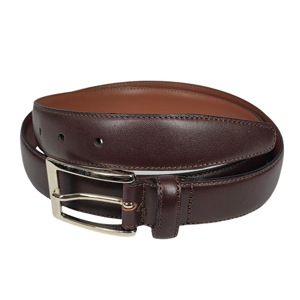 BROOKS BROTHERS GENUINE LEATHER BELT – SIZE 36/90 – BROWN – MADE IN ITALY